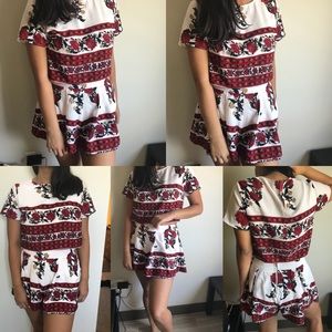 Red Rose Blouse & Short Set